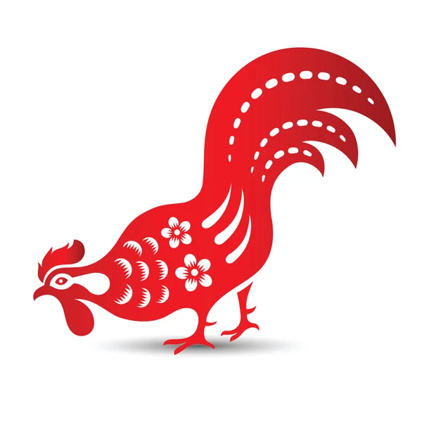 Chinese rooster vector — Stock Vector