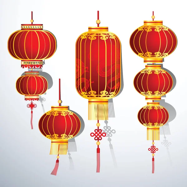 Vetor de lanterna chinês — Vetor de Stock