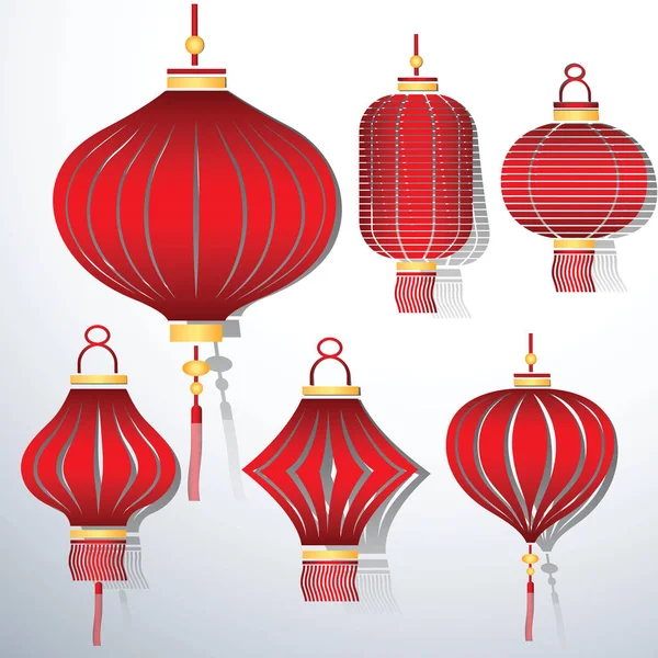 Vetor de lanterna chinês — Vetor de Stock