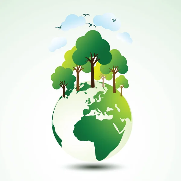 Green eco earth vektor — Stock vektor