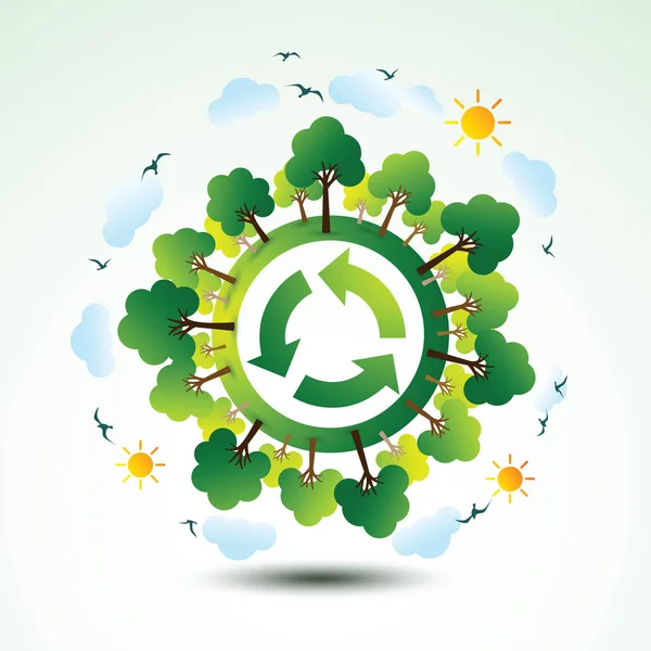 Conceito ecológico verde — Vetor de Stock