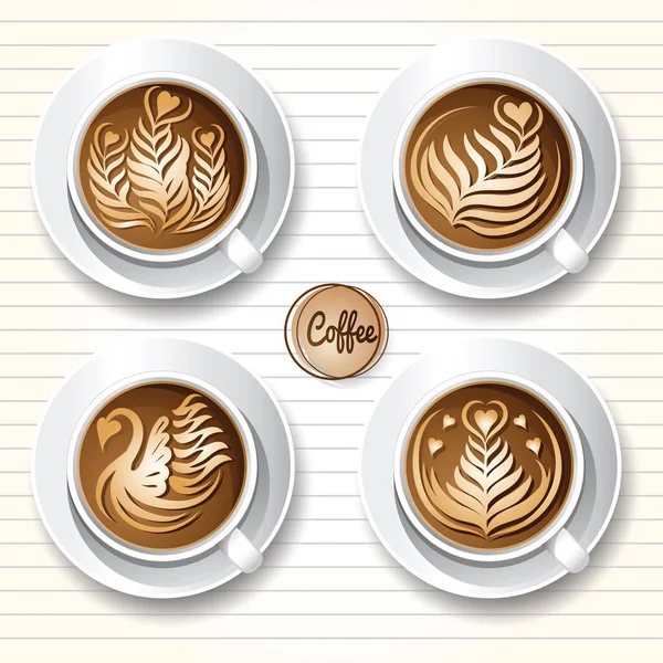 Café Latte art — Image vectorielle