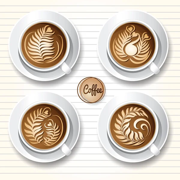 Café Latte art — Image vectorielle