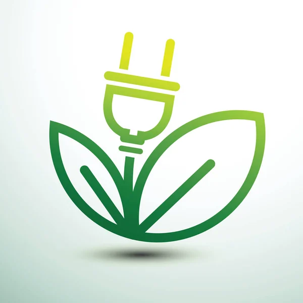 Enchufe eléctrico ecológico — Vector de stock