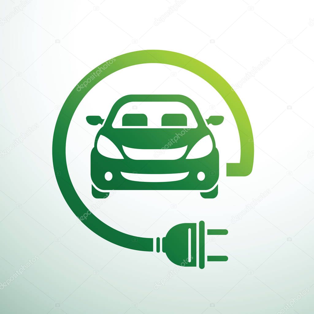 Electric car concept green drive symbol,vector illustration