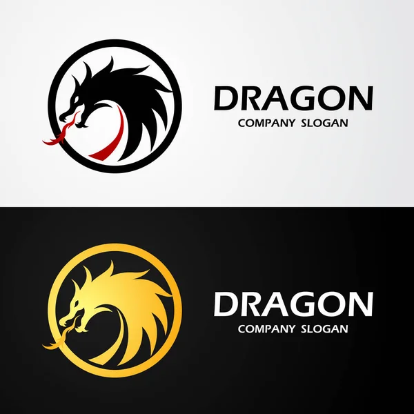Logo Dragón — Vector de stock