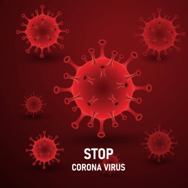 Corona virüsünün grafik vektörü, Corona virüsü enfeksiyonu. 2019-nvoc virüsü. Corona virüsü..