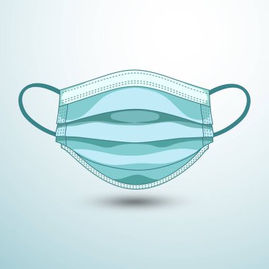 Tıbbi maskeler izole edilmiş, Icon on White. Koruyucu Maske Virüsü, vektör çizimi