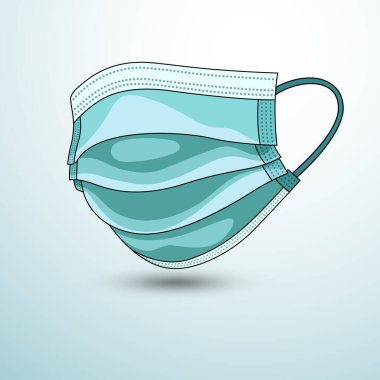 Tıbbi maskeler izole edilmiş, Icon on White. Koruyucu Maske Virüsü, vektör çizimi