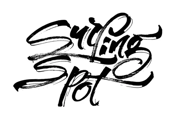 Surfspot. moderne Kalligrafie-Handschrift für Siebdruck — Stockvektor