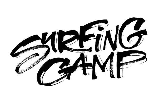 Surfcamp. moderne Kalligrafie-Handschrift für Siebdruck — Stockvektor