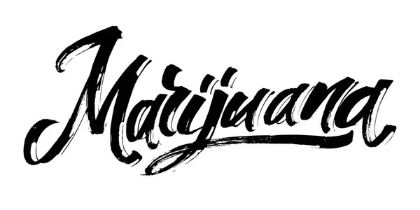 Marihuanu. Moderní kaligrafie ruka písma pro tisk sítotiskem — Stockový vektor