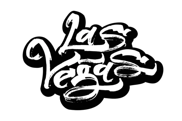 Las Vegas. Pegatina. Caligrafía moderna Letras de mano para serigrafía Imprimir — Vector de stock