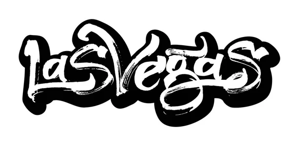 Las Vegas. Pegatina. Caligrafía moderna Letras de mano para serigrafía Imprimir — Vector de stock