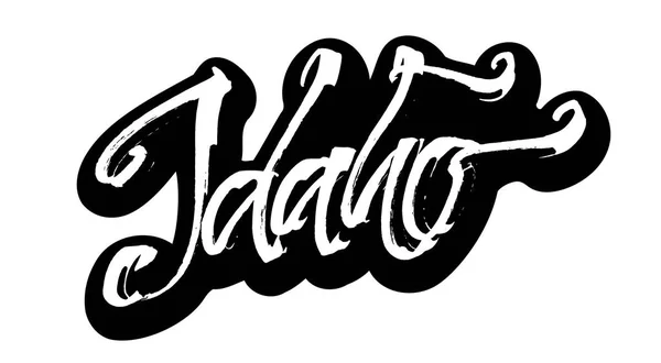 Idaho. Aufkleber. moderne Kalligrafie-Handschrift für Siebdruck — Stockvektor