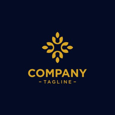 Soyut zarif logo ikon vektör tasarımı. Evrensel premium süs sembolü. Güzellik endüstrisi, mücevher, butik, otel vektör işareti için kullanılabilir.