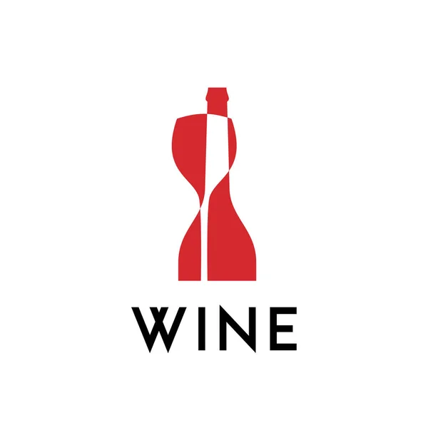 Diseño Del Logotipo Del Vino Plantilla Que Consiste Una Copa — Vector de stock