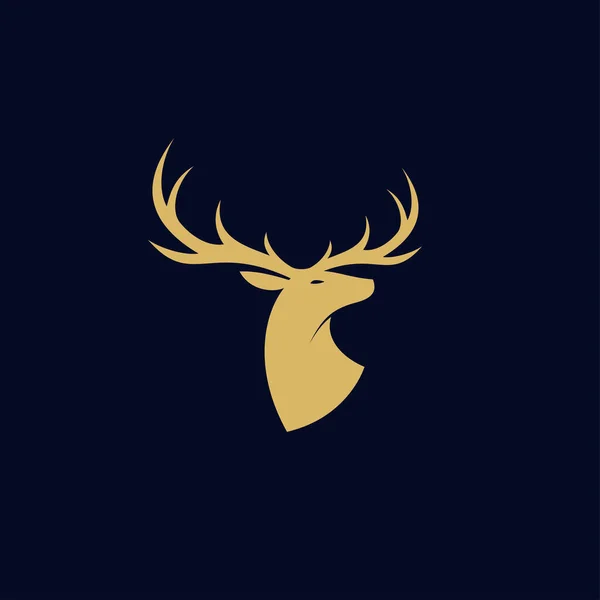 Deer Head Abstract Logo Design Vector Template Modern Flat Antlers — Stock Vector