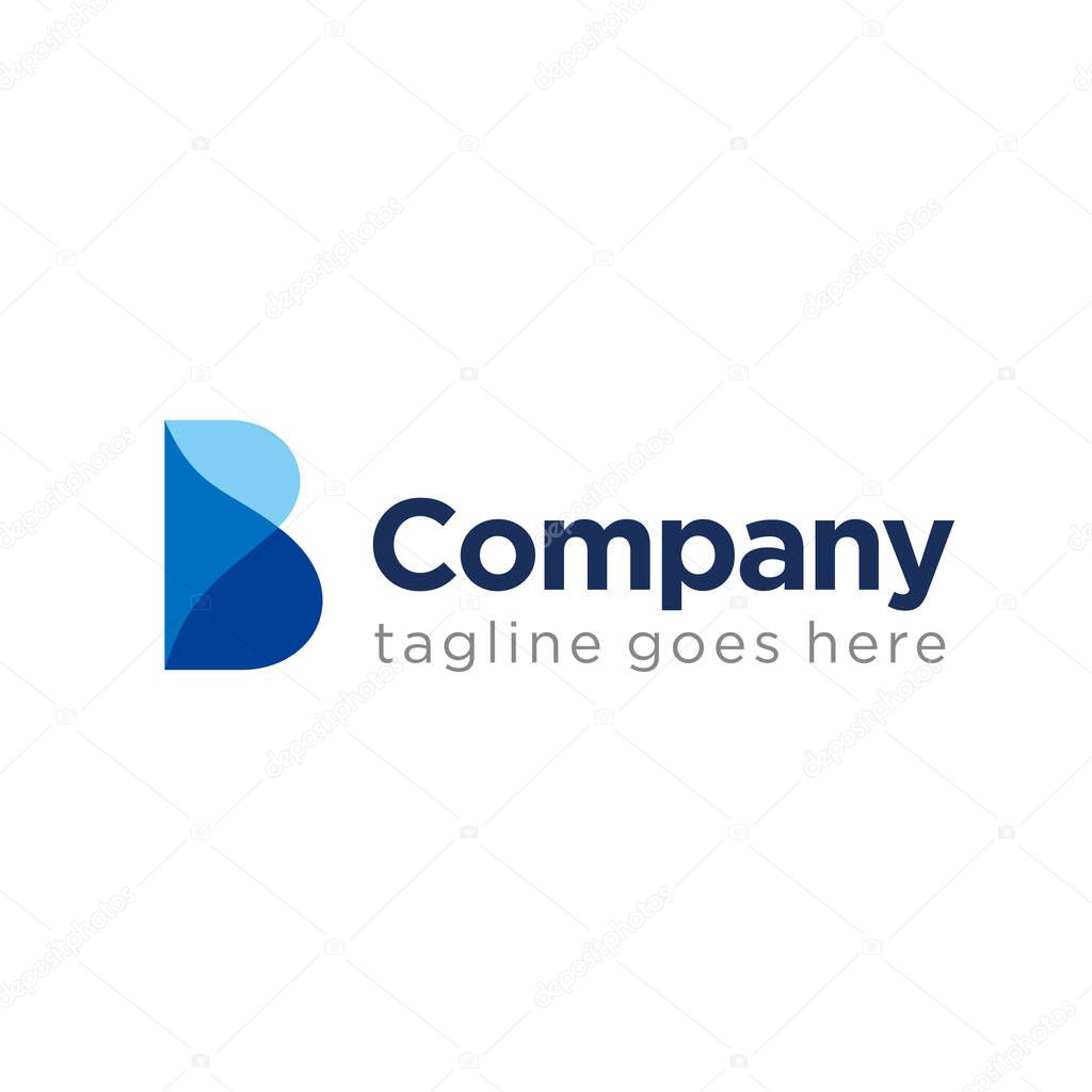 Simple geometric letter B logo icon design template elements. company/corporate logo. initial logo.