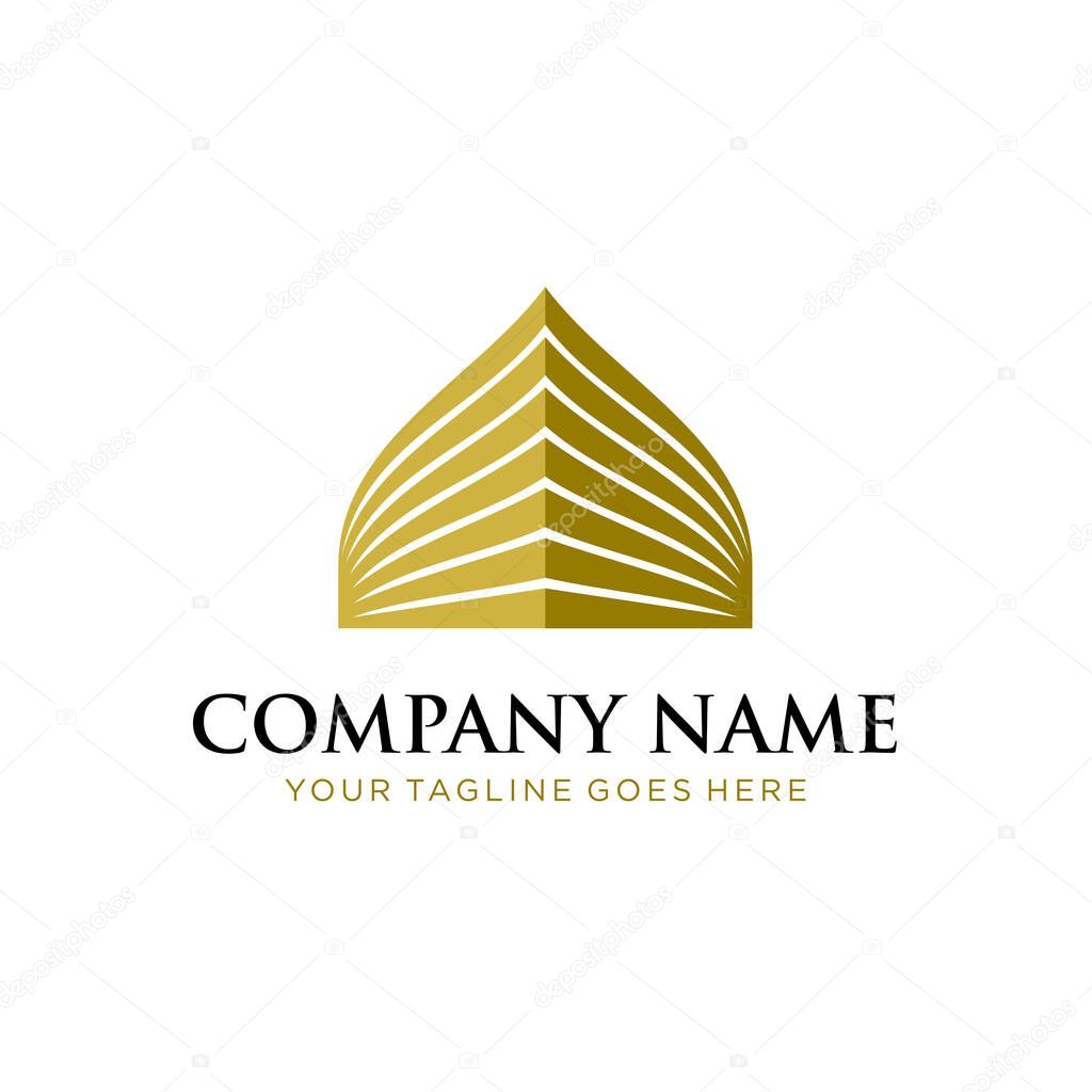 Elegant real estate logo design vector template illustration. premium building, business, finance, company, corporate, residential, apartment, industry symbol icon