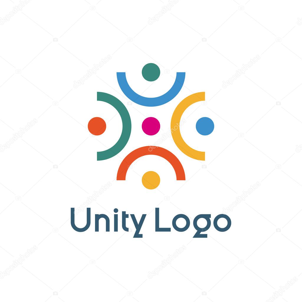 Creative unity logo design vector template illustration. teamwork concept icon. social icon vector