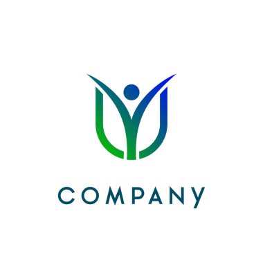 Lale çiçeği ve insan silueti tasarımı. Güzellik salonu logosu. Sağlıklı yoga logosu. kozmetik marka logosu. 