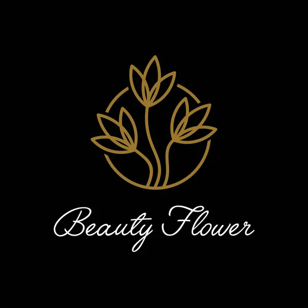 Design Vetor Logotipo Flor Beleza Elegante Simples Boutique Cosmético Vetor — Vetor de Stock