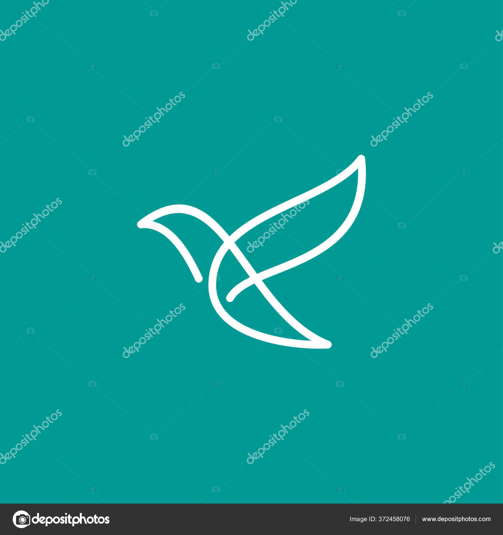Fliegender Vogel Logo Design Vorlage Mit Linearem Konzept ...