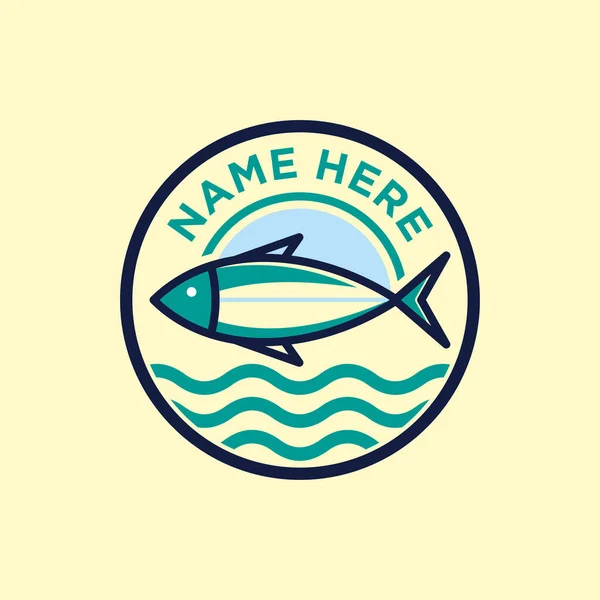 Fiskemärke Logotyp Design Vektor Illustration Kan Användas För Skaldjursrestaurang Fisketävling — Stock vektor