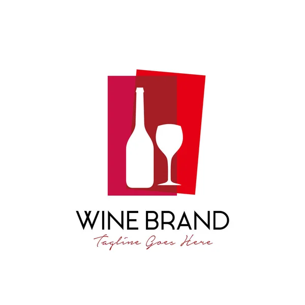 Botella Vino Diseño Logotipo Vidrio Plantilla Vectorial Colorida Ilustración Moda — Vector de stock