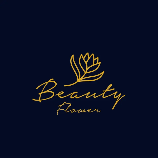 Design Logotipo Flor Beleza Luxuosa Flor Folhas Logotipo Modelo Marca — Vetor de Stock