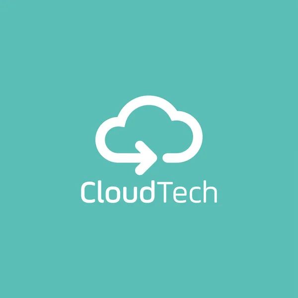 Technologie Cloud Logo Icône Design Vecteur Composé Une Icône Cloud — Image vectorielle