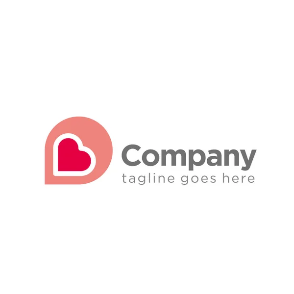 Icône Logo Amour Simple Avec Modèle Concept Lettre Logo Entreprise — Image vectorielle