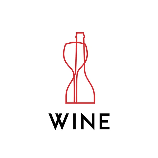 Plantilla Diseño Logotipo Vino Simple Que Consiste Una Copa Vino — Vector de stock