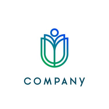 Lale çiçeği ve insan silueti tasarımı. Güzellik salonu logosu. Sağlıklı yoga logosu. kozmetik marka logosu. 