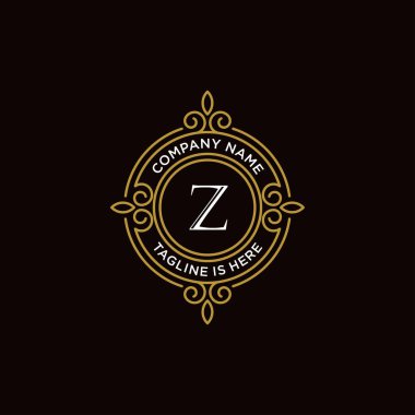 Lüks monogram Z logoti. Birinci sınıf marka ikonu. Zarif alfabe / ilk çerçeve tasarım vektörü. Güzellik endüstrisi, kozmetik, kuaför, butik, spa, şirket, şirket vs. için kullanılabilir. 