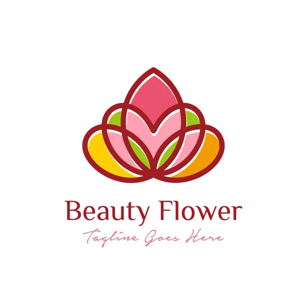 Diseño Elegante Abstracto Del Logotipo Flor Belleza Vector Ilustración Flor — Vector de stock