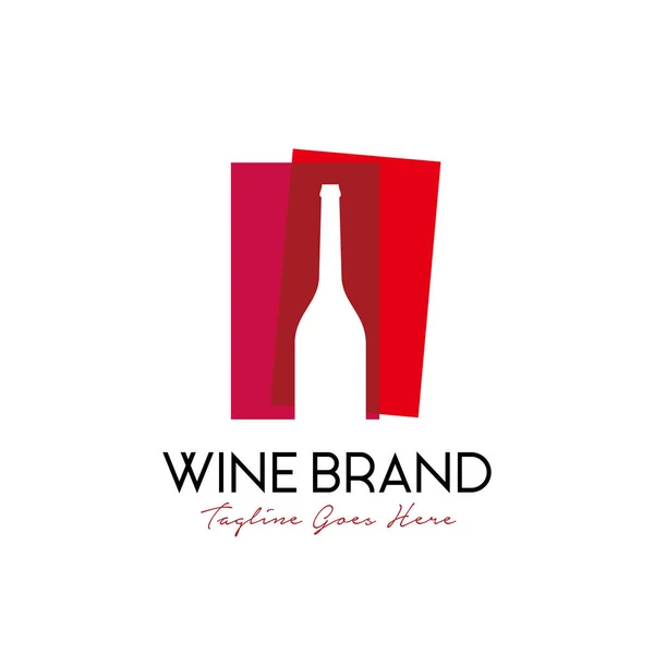 Botella Vino Logotipo Diseño Vector Plantilla Colorida Ilustración Moda Color — Vector de stock