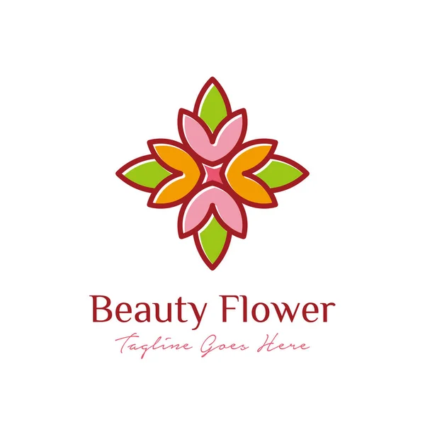 Diseño Elegante Abstracto Del Logotipo Flor Belleza Vector Ilustración Flor — Vector de stock