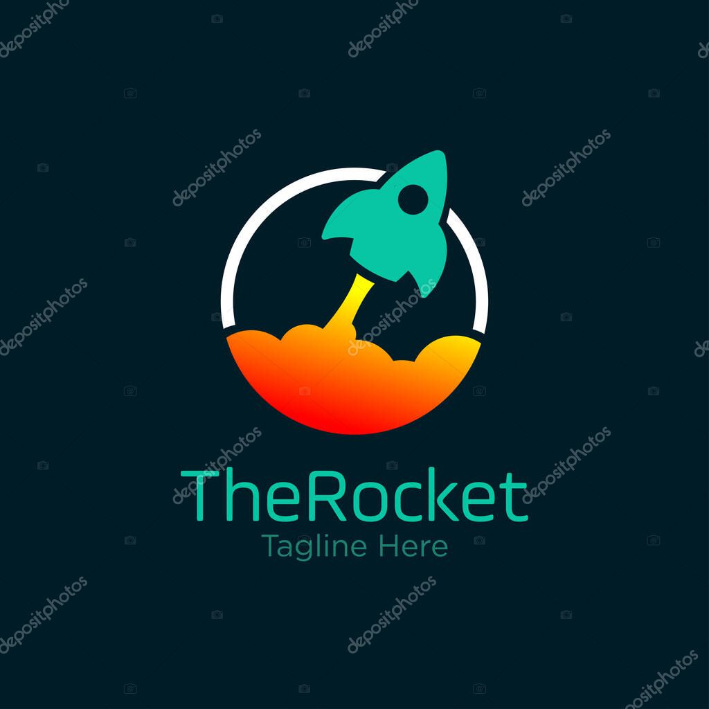 Rocket logo design vector template. innovation icon. science icon. discovery icon.