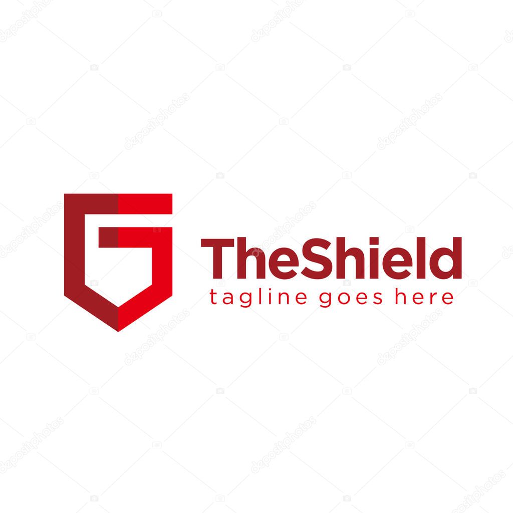 letter G shield logo design vector template. security, protector, technology, website, company symbol icon. 