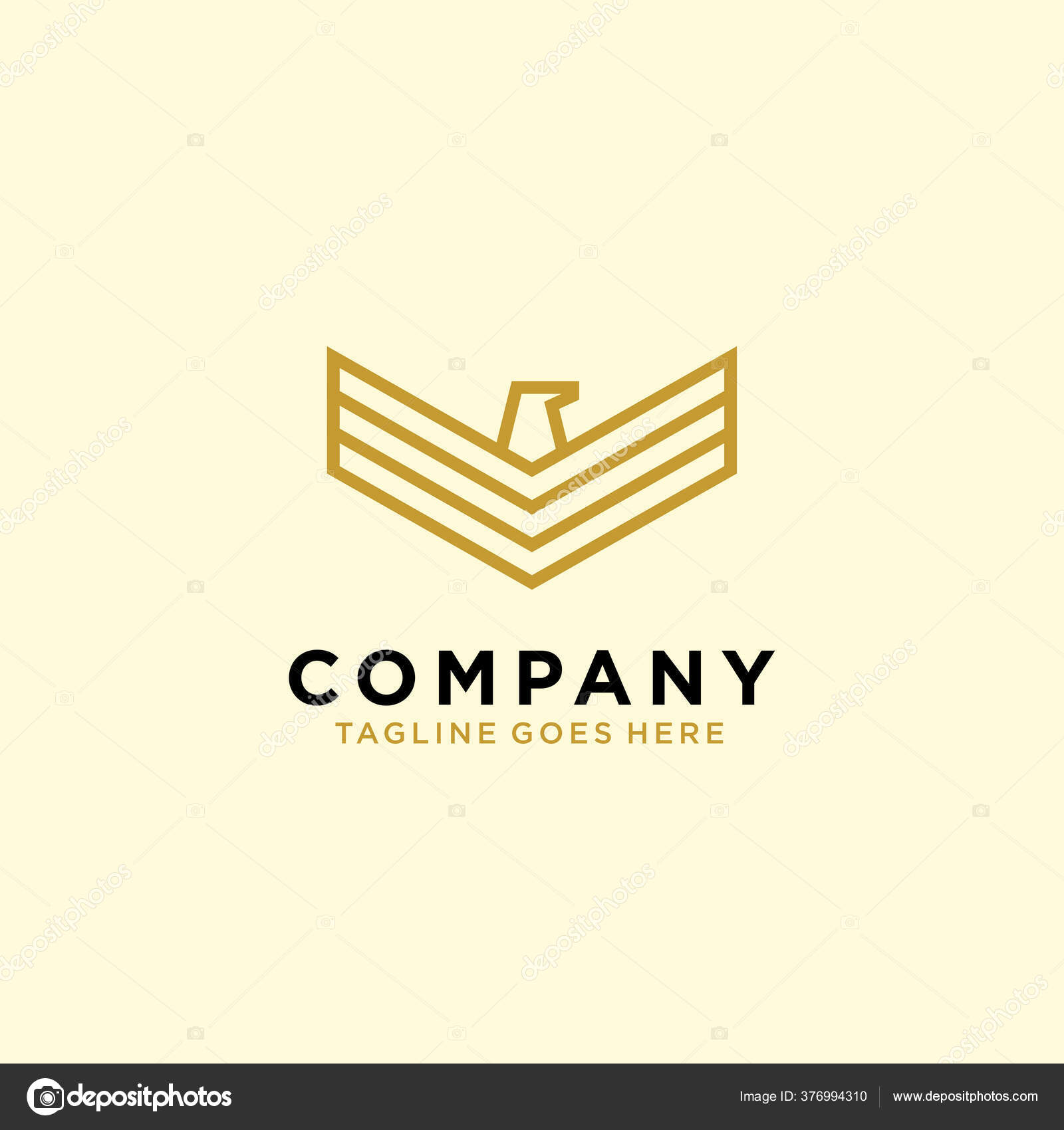 Luxury Golden Eagle Hawk Falcon Bird Abstract Logo Design Vector Stock Vector Image By C Addymawy