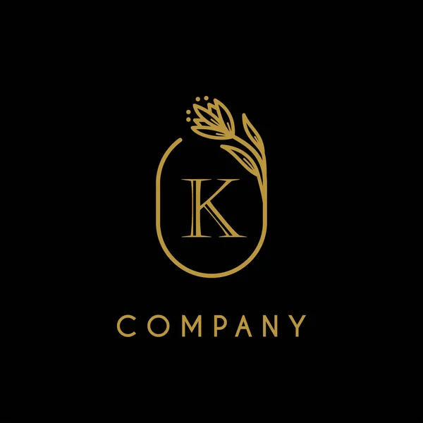 Luxury Monogram Letter Logotype Flower Icon Concept Premium Elegant Alphabet — Stock Vector