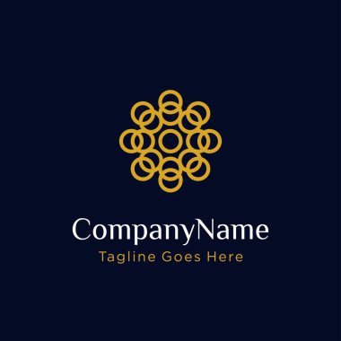 Soyut zarif logo ikon vektör tasarımı. Evrensel premium süs sembolü. Güzellik endüstrisi, mücevher, butik, otel vektör işareti için kullanılabilir.