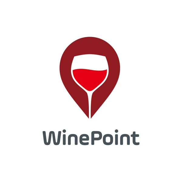 wine point logo vector design template. consisting of a wine glass icon with pointer icon. wine location. wine store.