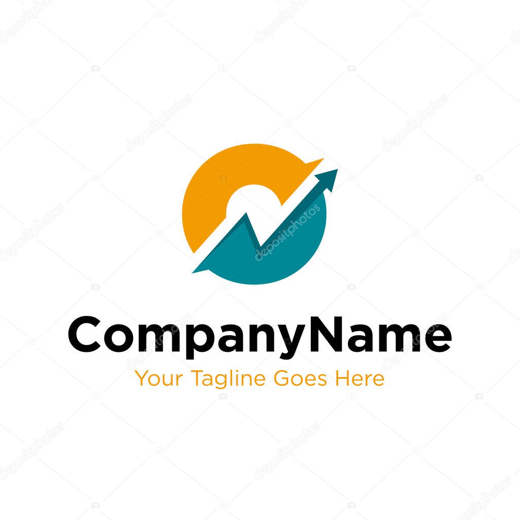 Letter O trade marketing logo design vector. initial O and chart diagram graphic concept. company, corporate, business, finance symbol icon