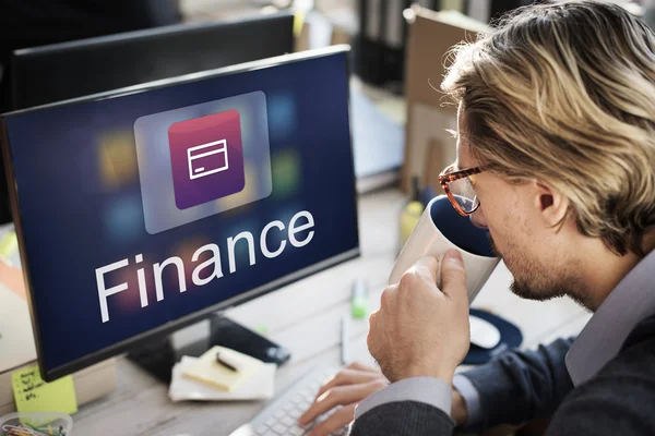 Business man working with computer — Stock Photo, Image