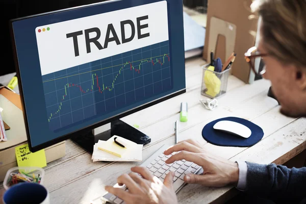 Business man working with computer — Stock Photo, Image