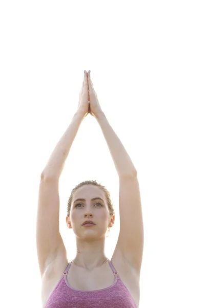Woman doing yoga exercise — Stock Photo, Image