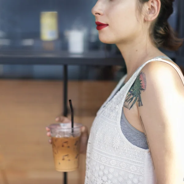 Kávézó nő — Stock Fotó